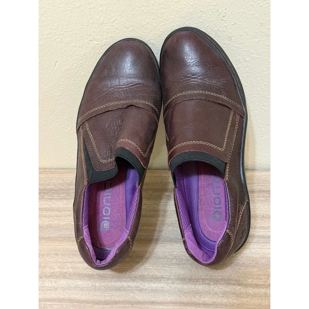 Bionica Women‎ Leather Slip On Wedge Shoes 10 M Brown Comfort Gorpcore 4506001